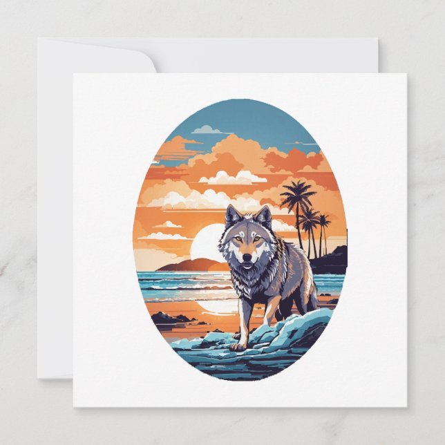 Wolf op het strand (Voorkant)