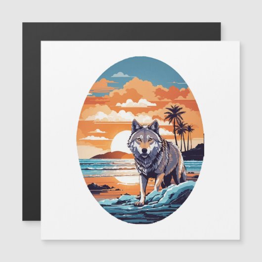 Wolf op het strand (Voorkant / Achterkant)