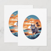 Wolf op het strand informatiekaartje (Voorkant / Achterkant)
