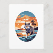 Wolf op het strand informatiekaartje (Achterkant)