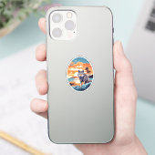 Wolf op het strand sticker (Telefoon)