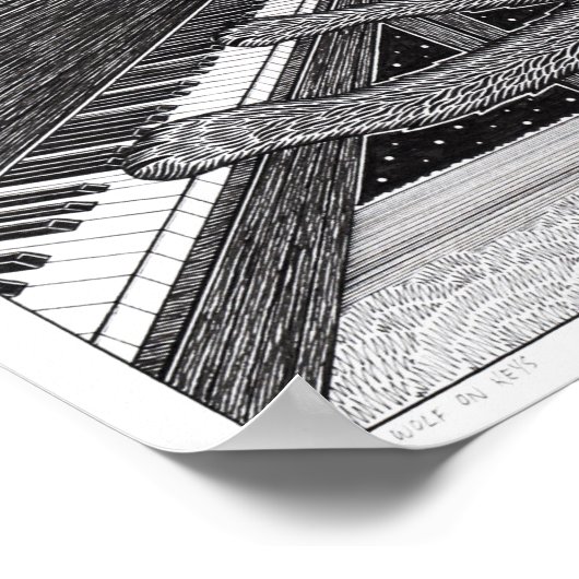 Wolf op Keys Poster (Hoek)