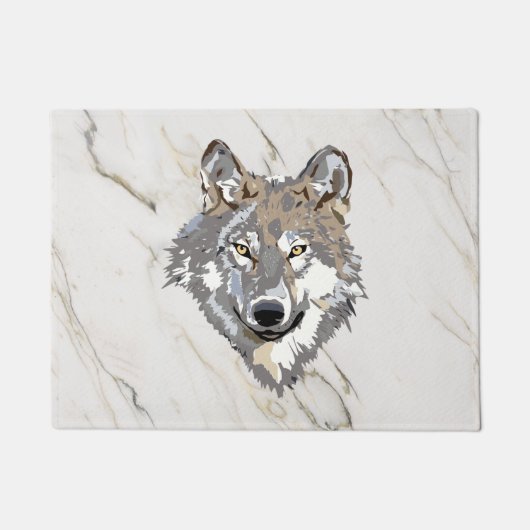 Wolf op Marble Deurmat (Voorkant)