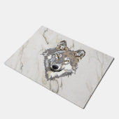 Wolf op Marble Deurmat (Schuin)