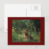 Wolf op pad met rood briefkaart (Voorkant / Achterkant)