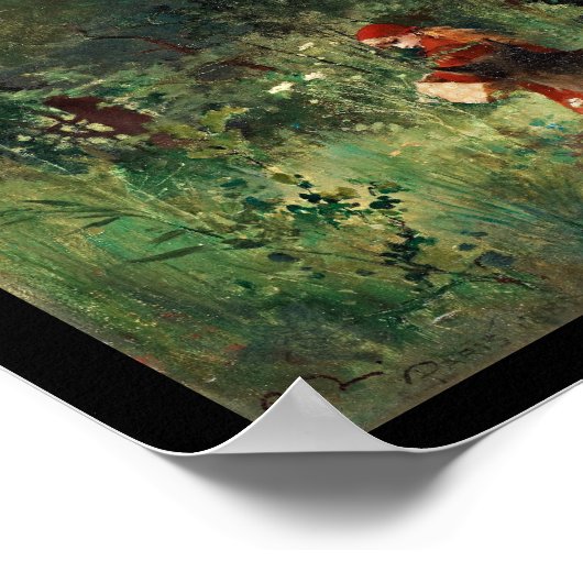 Wolf op pad met rood poster (Hoek)