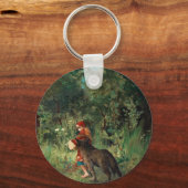 Wolf op pad met rood sleutelhanger (Voorkant)