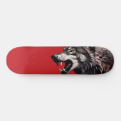 Wolf op rood persoonlijk skateboard (Horizontaal)