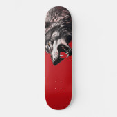 Wolf op rood persoonlijk skateboard (Voorkant)