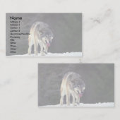 Wolf op sneeuwhorizon visitekaartje (Voorkant / Achterkant)