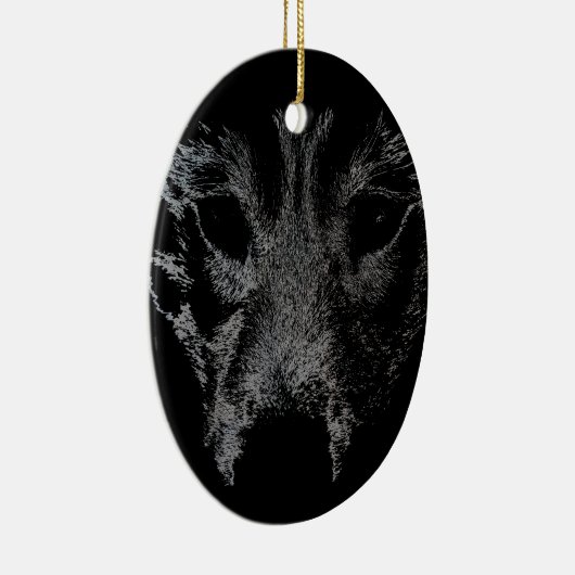 Wolf Ornament gepersonaliseerde Wolf Pup Decoratio (Rechts)