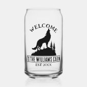 Wolf Outdoors Camp Gepersonaliseerde Familie Cabin Blikvorm Glas (Voorkant)