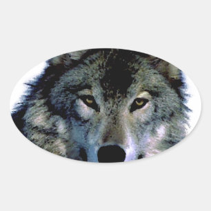 Wolf Ovale Sticker