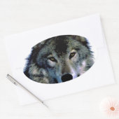 Wolf Ovale Sticker (Envelop)