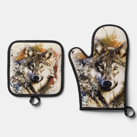 Wolf Ovenwant & Pannenlap Set (Voorkant)