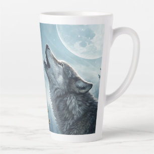 Wolf (overeenkomstig tijdschrift beschikbaar) latte mok