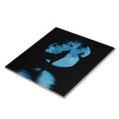 Wolf Owl Raven en Full Moon Art Tegeltje (Zijkant)