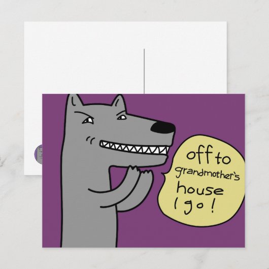 Wolf (paars) briefkaart (Voorkant / Achterkant)