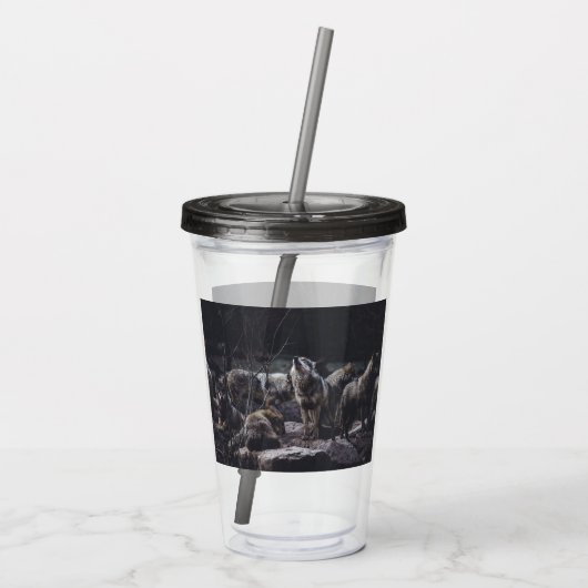 Wolf Pack Acryl Drinkbeker (Achterkant)