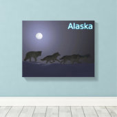 Wolf Pack - Alaska Canvas Afdruk (Insitu (Houten vloer))
