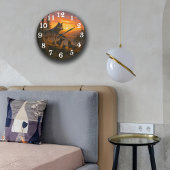 Wolf pack at golden sunset grote klok