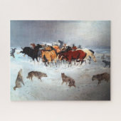 Wolf Pack Attacking Horses C Russell Legpuzzel (Horizontaal)