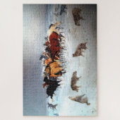 Wolf Pack Attacking Horses C Russell Legpuzzel (Verticaal)