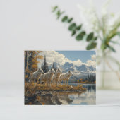 Wolf Pack bij het meer Briefkaart (Staand voorkant)