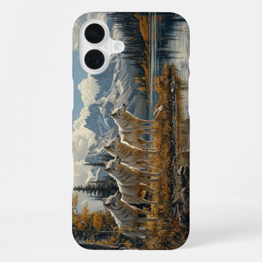 Wolf Pack bij het meer iPhone Hoesje (Achterkant)