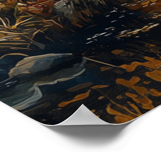 Wolf Pack bij het meer Poster (Hoek)