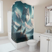 Wolf Pack bij zonsopgang Douchegordijn (In situ)