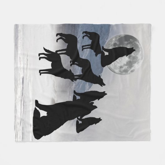 WOLF PACK Blanket Fleece Deken (Voorkant (Horizontaal))