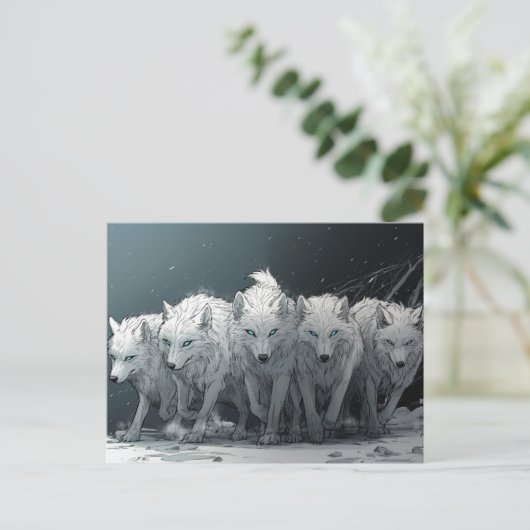 Wolf Pack Briefkaart (Staand voorkant)
