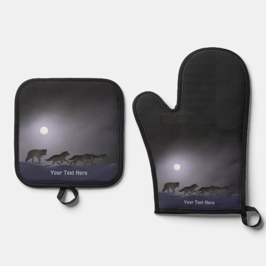 Wolf Pack - Briljante Nacht Ovenwant & Pannenlap Set (Voorkant)