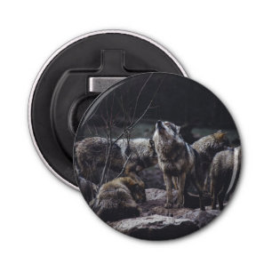 Wolf Pack Button Flesopener