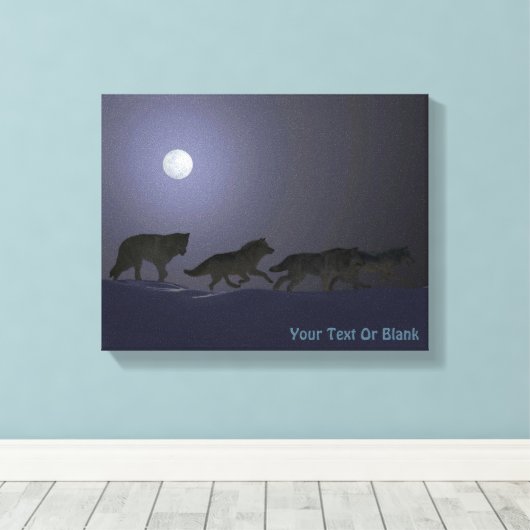 Wolf Pack Canvas Afdruk (Insitu (Houten vloer))