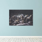 Wolf Pack Canvas Afdruk (Insitu (Houten vloer))