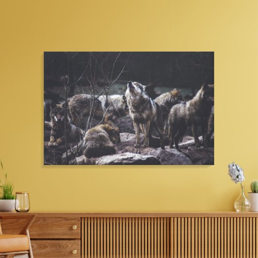 Wolf Pack Canvas Afdruk (Insitu (Woonkamer))