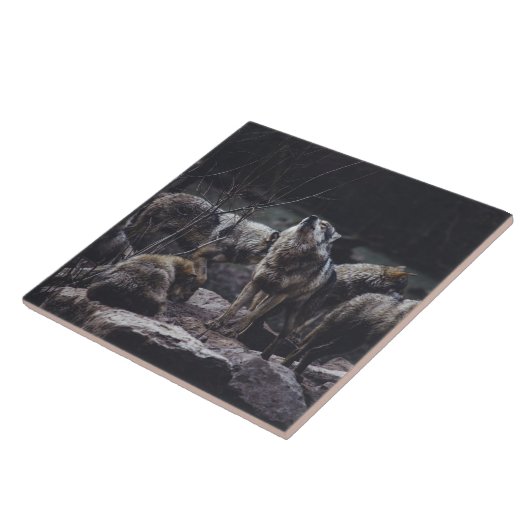 Wolf Pack Ceramic Tile Tegeltje (Zijkant)