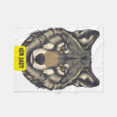 Wolf. Pack Daddy Fleece Deken (Voorkant (Horizontaal))