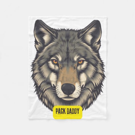 Wolf. Pack Daddy Fleece Deken (Voorkant)