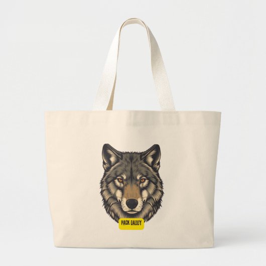 Wolf. Pack Daddy Grote Tote Bag (Voorkant)
