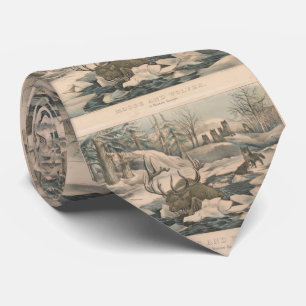 Wolf Pack die een losse illustratie jaagt Stropdas