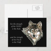 Wolf Pack Familie Sterkte Quote waterverf Dier Briefkaart (Voorkant / Achterkant)