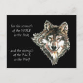 Wolf Pack Familie Sterkte Quote waterverf Dier Briefkaart (Voorkant)