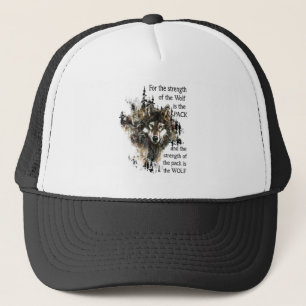 Wolf Pack Family Strength Quote Waterverf Wolven Trucker Pet