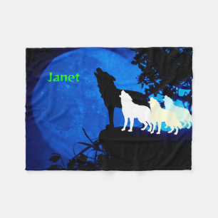 Wolf pack fleece deken