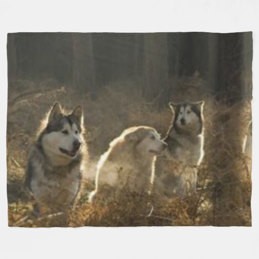 WOLF PACK FLEECE DEKEN (Voorkant (Horizontaal))