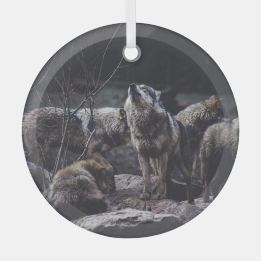 Wolf Pack Glas Ornament (Voorkant)