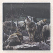 Wolf Pack Glazen Onderzetter (Voorkant)